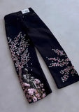 SHOPMOCHO Y2K Black Loose Wide Leg Jeans for Men Women Featuring Dragon and Rose Embroidery Retro Gothic Street Hip Hop Oversized Jeans