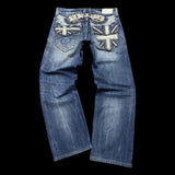 SHOPMOCHO 2025 American New Fashion Oversize Pattern Embroidered Baggy Jeans Female Y2K High Street Vintage Punk High Waist Wide Leg Pants