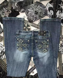 SHOPMOCHO Y2K  American Embroidery Diamond Fashion Retro Punk Low Waist Casual Jeans Blue Jeans Wings Pattern High Street Slim Leg Pants