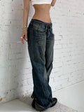 SHOPMOCHO 2025 Autumn Women's Blue Y2k Baggy Jeans Harajuku Japanese 2000s Style Denim Trousers American Vintage Jean Pants Trashy Clothes