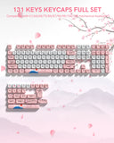 SHOPMOCHO Pink Cat Dye Sublimation PBT Keycaps 136 Keys MOA Profile Keyboard Keycaps for Cherry Gateron MX Switches Mechanical Keyboards