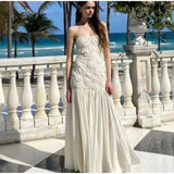 SHOPMOCHO-Elegant 3D Flower Long Dress For Women Fashion Patchwork Pleated Sling Party Dresses Female 2025 New Backless Maxi Evening Robes