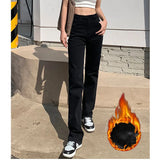 Shopmocho Woman Korean High Waist Streetwear Straight Leg Jeans Girls Y2k Clothes Pants Female Fashion Black Baggy Harajuku Denim Trousers