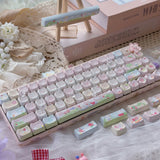 SHOPMOCHO Cat Keycaps Cute Keycap Set of Keys PBT Key Cap Gift EAO Sublimation Mechanical Keyboard Cap 2.25 U 2.75U for Alice