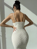 Shopmocho Women's casual vacation sexy backless slim-fit dress with hip strap