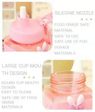 Shopmocho 700ml/900ml Kawaii Shaker Water Bottle With Straw Sticker Cute BPA Free Plastic Tea Milk Portable Gourde Drink Bottle For Girl
