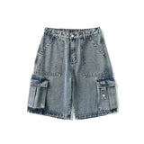 SHOPMOCHO Mens Shorts Denim Shorts Vintage Loose Fit Cargo Washed High Street Spring Summer New Large Size