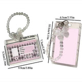 SHOPMOCHO Crystal Butterfly 3 Inch Acrylic Card Holder Photocards Display Credit ID Bank Card Protective Case Keychain Pendant Fashion