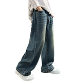 SHOPMOCHO Spring Autumn Kids Casual Jeans for Big Boy Child Fashion Vintage Trousers Cotton Sweatpants Teenage Baby Boys Clothes Jeans