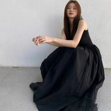 Shopmocho Black Strapless Long Dress Women Fashion Slim Sleeveless O-Neck High Waist Dresses Female 2025 Spring Summer new  Party Vestidos