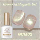Shopmocho 10ml Green Cat Magnetic Gel Ultra Shine Holographic Glitter Semi Permanant Soak Off UV LED Gel Varnish For Manicure
