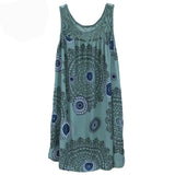 Shopmocho Women's clothing summer sleeveless camisole dress lace print sleeveless large swing loose sexy dress long skirt plus size