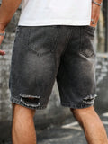SHOPMOCHO Wholesale Men's Distressed Shorts, Fashionable Jeans, Summer Casual Style, Mid-Waist, Light Color, Woven
