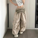 Shopmocho Designer Layering Cargo Pants Women Summer Lightweight Quick-Dry Jazz Dance Trousers Baggy Paratrooper Streetwear Wide Leg Pants