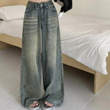 SHOPMOCHO Y2K Loose Straight Leg Jeans Women Trousers Baggy Wide Fit Casual High Waist Retro Washed Vintage Style Women's jeans Jeans