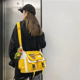 Shopmocho Japanese Simple Messenger Bag Student Nylon Waterproof Canvas Handbag Shoulder Crossbody Bags for Women Men Satchels Bolsas