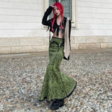 SHOPMOCHO-Rural girl style lace color contrast bag buttock fishtail dress female cross-border retro low-rise slim-fit skirt