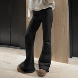 Shopmocho Casual Sexy Basic Solid Flare Pants Y2K Slim Low-Waisted Boot Cut Pants Women 2025 Autumn Spring Fashion Streetwear Lady