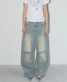 Shopmocho Light Colour Trend Dressing Up Korean Style Simple Baggy Angel Printed  Jeans 2025 Spring Necessary Solid Retro Straight Pants