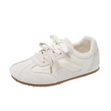 SHOPMOCHO Women's Casual Shoes Suede Leather Training Shoes for Women 2026 Patchwork Retro Sneakers Ladies Casual Flat Heels Walking Shoes