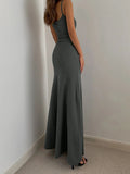 Shopmocho 2025 Summer Women's New Fashion Simple Temperament Suspender Long Backless Slim Waisted Sexy Sweet And Spicy Casual Dresses