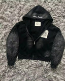 SHOPMOCHO Korean Fashion Simple Gray Double Sided Oversized Zipper Hoodie Women Y2K New Harajuku Gothic Casual Joker Couple Sweatshirt