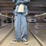 SHOPMOCHO Cargo jeans Men Loose Straight Baggy Men's Jeans Mopping pants hip hop Streetwear Skateboard Neutral denim Wide Leg Denim pants