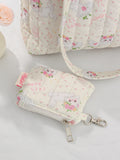 SHOPMOCHO 1 cute flower cat handbag with coin purse charm, daily commuting, travel handbag, large capacity portable handbag