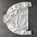 SHOPMOCHO Gothic Denim Button Jacket Y2K White Fencing Jacket Retro High Collar Loose Casual Fashion High Street Hip Hop Unisex Jacket