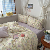 Shopmocho Floral Style Duvet Cover Pure Cotton Bed Cover Girls Soft Comforter Covers Set with Pillowcase이불커버 King Size Quilt Cover Set