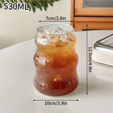 Shopmocho Glass Drinkware Cold Coffee Cups Latte Coffee Glass Iced Juice Milk Water Bottle Aesthetic Cup Wine Cocktail Glass כוסות לקפה קר