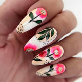 SHOPMOCHO 24Pcs Matte Almond Autumn Winter False Nails with Glue Glitter Butterfly Fake Nail Press Ons Black Gradient Artificial Nail Tips