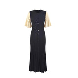 SHOPMOCHO-Summer Spring New French Elegant Fragrance High-end Slimming Knitted Mermaid Dress Hollow Slimming Fish Tail Knit Dress