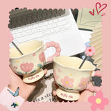 Shopmocho High Value Ceramic Flower Coffee Mugs Dishwasher Safe Creative Water Cups Birthday Gifts for Girls Household
