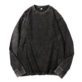 SHOPMOCHO Plus Size Washed Pure Cotton Long Sleeve T-Shirt European Style Oversized round Neck Big Size for Men And Women Casual Loose ...