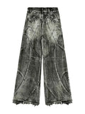 SHOPMOCHO Vintage Y2k Streetwear Punk Hip Hop Jeans Women Pants Grunge Baggy Ripped Denim Trousers Gothic Distressed Wide Leg Jeans Goth