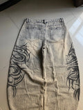 SHOPMOCHO American Y2K New Grey Printing Baggy Jeans Men Women High Street Vintage Hip Hop Harajuku Casual Joker Couple Wide-leg Pants