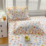 SHOPMOCHO A pair of cotton printed pillowcases with ruffled edges, garden body pillowcases, bed pillowcases