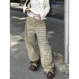 SHOPMOCHO Khaki Autumn And Winter 2025 Blue Jeans Women Y2K Vintage High Waisted Jeans Straight Streetwear Loose Large Wide Leg Denim Pant