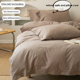 SHOPMOCHO 3pcs  100% cotton bedding set Double Duvet Cover Set 220x240 Solid Twist Cotton King Size Bedding Set Quilt Cover Set