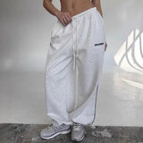 SHOPMOCHO American Black Retro Hip-Hop Oversized Woman Fashion Streetwear Casual Sweatpants Loose Jogging Pants High Waist Wide-Leg Pants