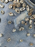 SHOPMOCHO Y2K Distressed Diamond Tassel Blue Short Jeans Ripped Loose Wide Leg Denim Shorts 2025 Korean Women Fashion Casual Shorts