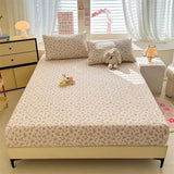 SHOPMOCHO Bonenjoy Elastic Fitted Sheet Floral Style Bedsheet Soft Bed Cover Home Bed Linen Sheets drap de lit (Pillowcase Need Order)