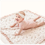 SHOPMOCHO Ruffle Baby Blanket Cotton Swaddle Newborn Wrap Flower Muslin Receive Blankets Stroller Cover