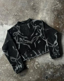 SHOPMOCHO Black Retro Long-Sleeved Punk Gothic Harajuku Knitted Sweatshirt Men And Women Y2k American Striped Tear High Street Sweaters