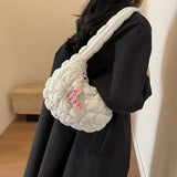 Shopmocho Women's Bag Korean Version Sweet Girly Style Shoulder Bag Fashion Casual Bubble Dumpling Bag Fold Cloud Bags Fashion Exquisite