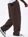 SHOPMOCHO Winter 2026 new fashion Men's Corduroy Straight Casual Pants spring autumn Outdoor Streetwear with Drawstring Elastic Waist