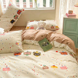 SHOPMOCHO 1Pcs 100% Cotton Printed Duvet Cover Cartoon Pattern Skin Friendly Breathable Comforter Cover Bedclothes for Children Students