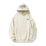 SHOPMOCHO 400G Heavy Thick Letter Embroidered Hoodies for Men's Autumn Winter Style American Trendy Couple Loose Hoodie Coat
