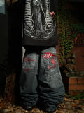 SHOPMOCHO Y2K American Jeans Mens Oversized Retro Hip-Hop Wide-Leg Pants Harajuku Trend Rock Women Straight Pants